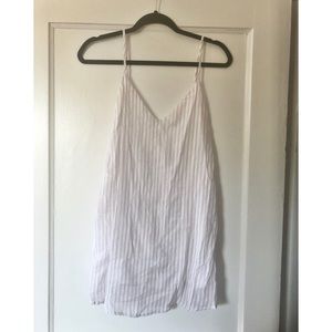 TOBI white and tan striped mini dress, medium